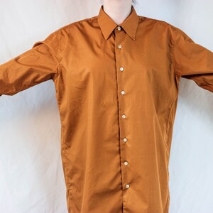 mens burnt orange button down shirt
