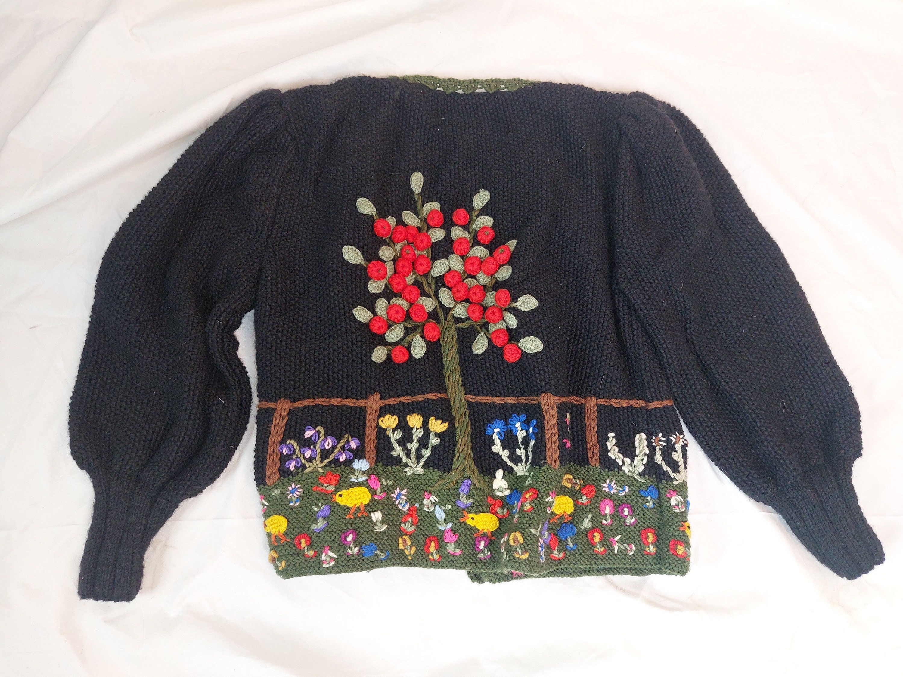 80s Mutton Sleeves Cardigan