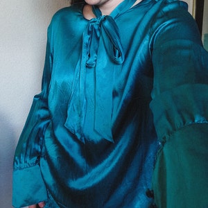 LOCK electric blue - silk shirt