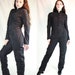 Veste Femme Kristina Popovitch 100% Coton - Taille 38 - Noire - Occasion Très Bon état - Style Chic Décontracté