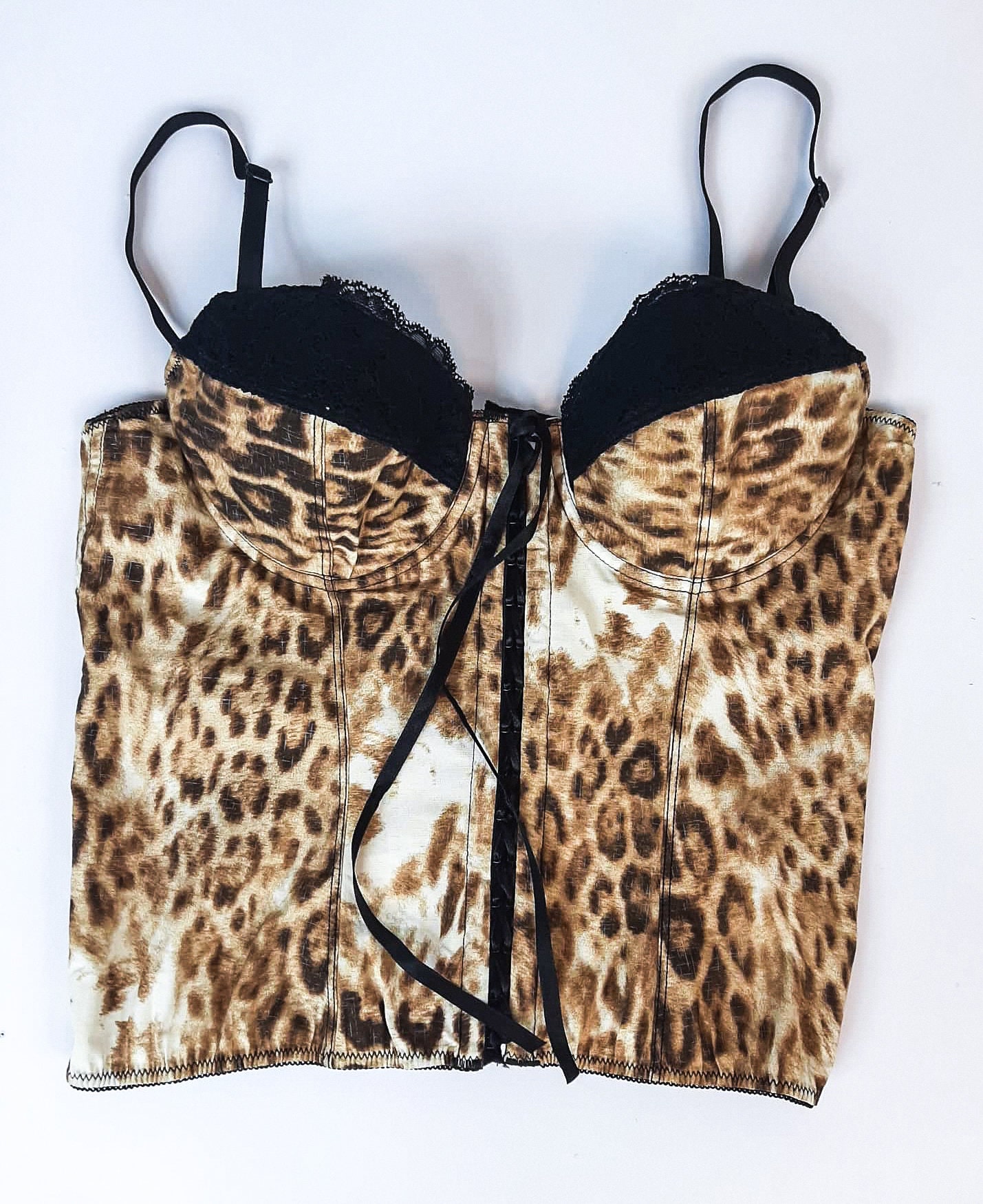 Y2k Leopard Print Bustier Cotton Fairycore Grunge Corset Size Etsy