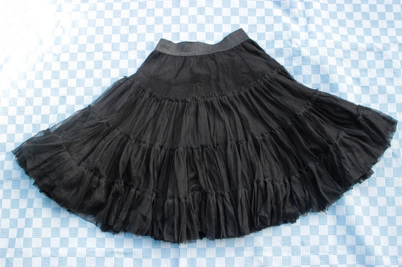 elastic waist Jean Paul Gaultier mesh XS designer vintage Vintage Junior Gaultier tutu skirt black mesh skirt note - tulle has some holes