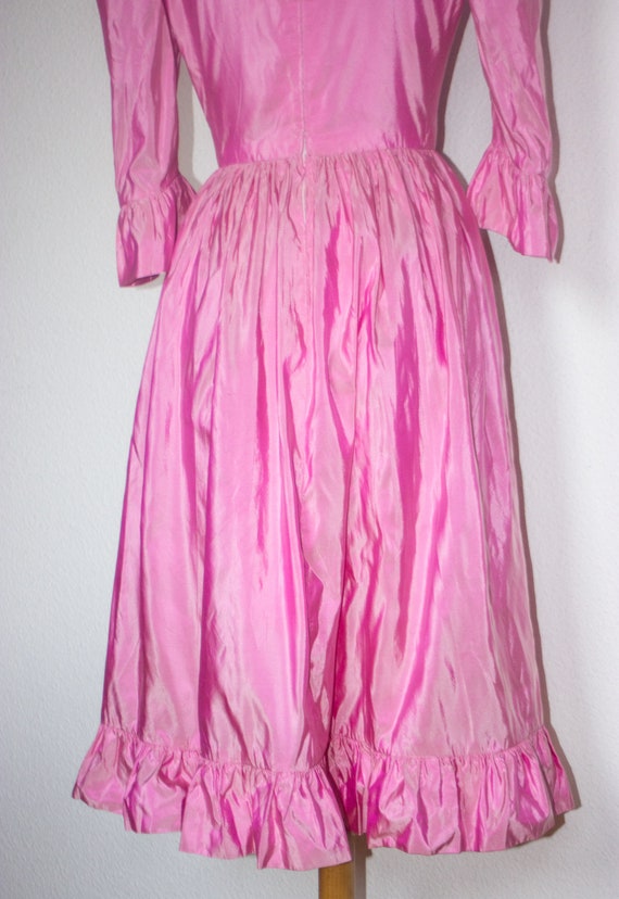 Vintage Lanvin dress in pink silk taffeta - image 9
