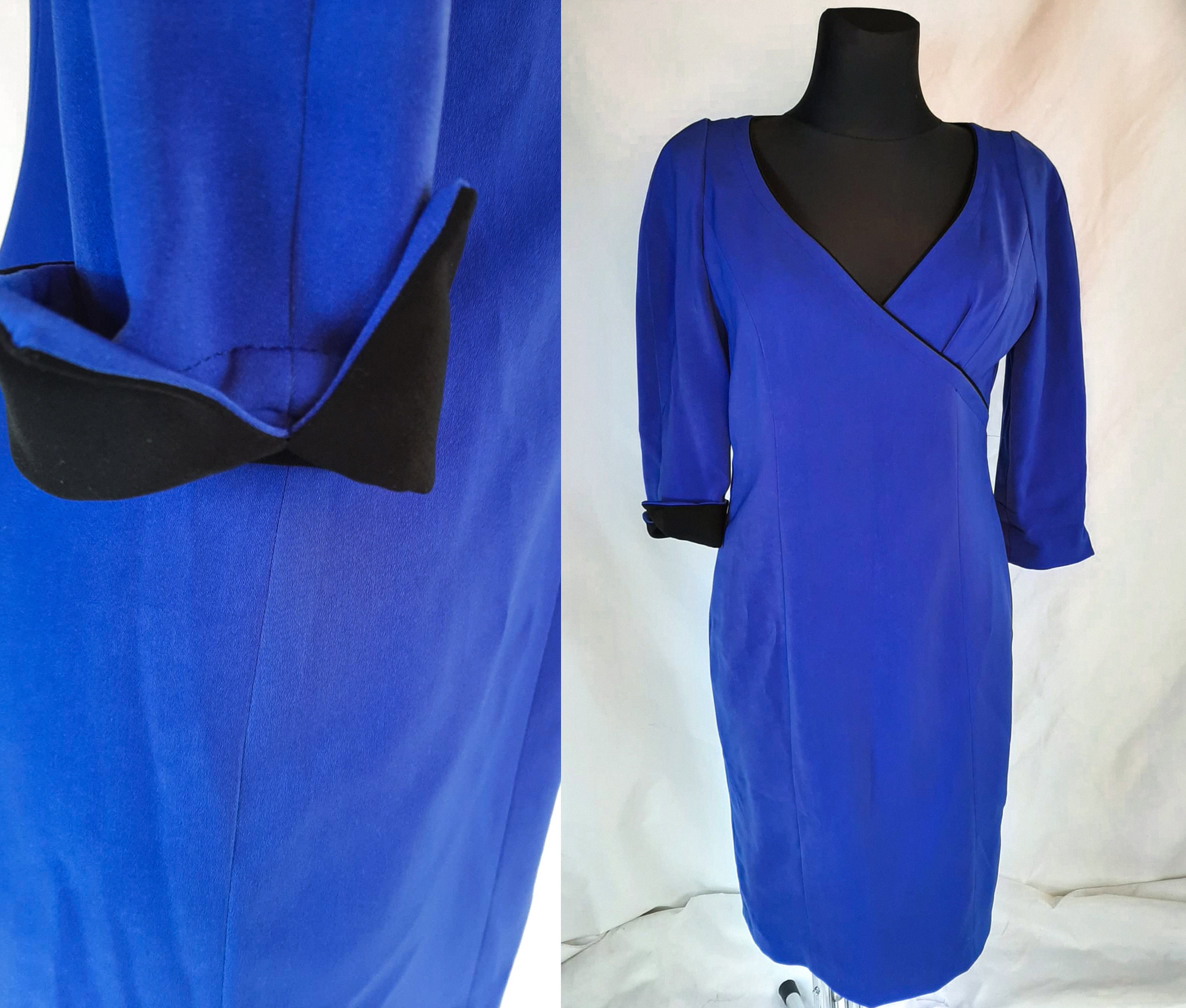 Retro Dress in Blue Patrizia Dini Pin up Dress Deep V - Etsy Sweden
