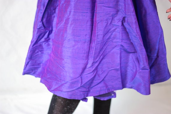 Vintage 60s wild silk dress in purple taffeta - image 8