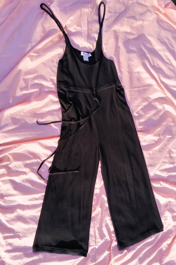 SONIA RYKIEL knit jumpsuit  black palazzo cotton … - image 3