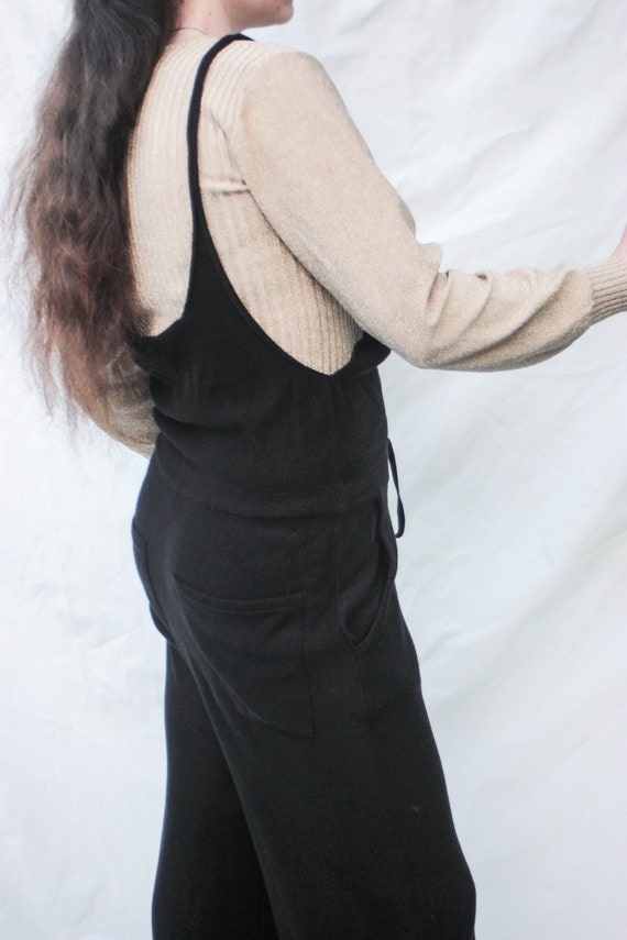 SONIA RYKIEL knit jumpsuit  black palazzo cotton … - image 9
