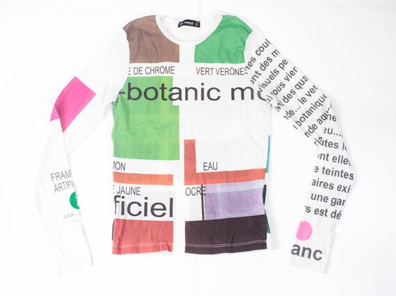 90s sheer mesh top abstract print mesh top handwri