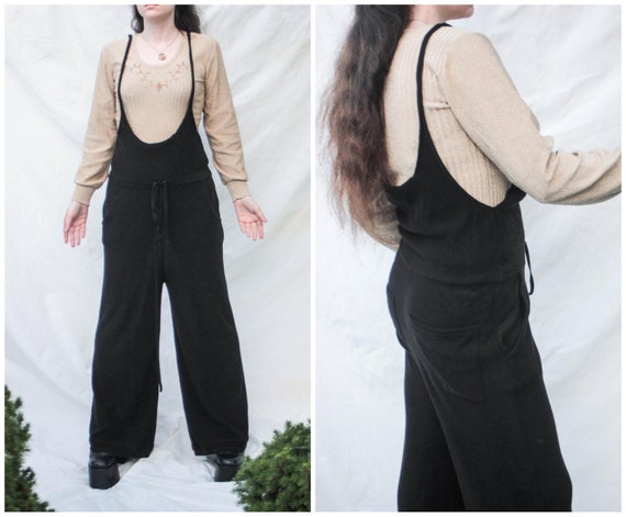 SONIA RYKIEL knit jumpsuit  black palazzo cotton … - image 1