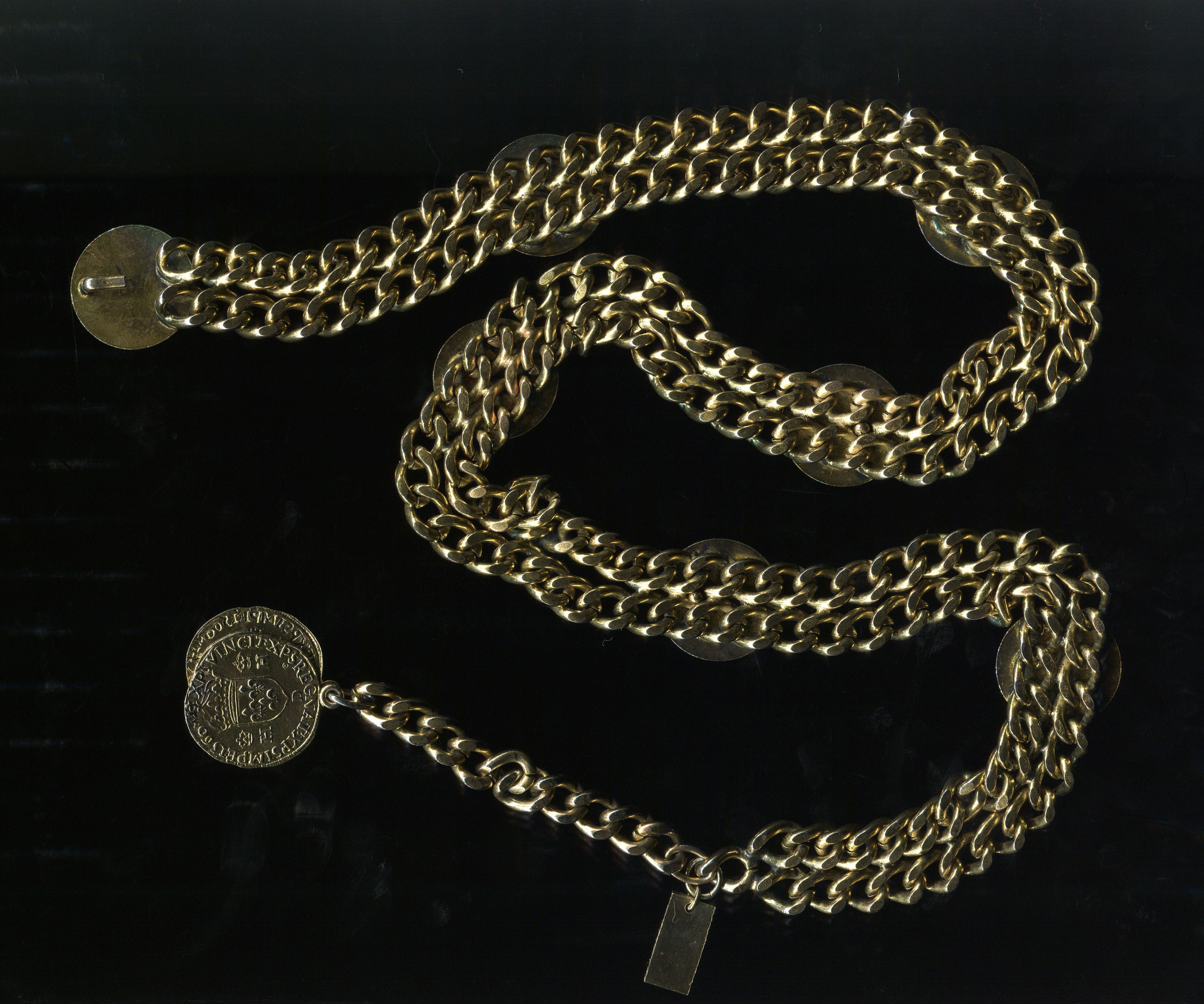 Vintage YSL Gold Chain Belt Coin Belt Etruscan Revival Etsy