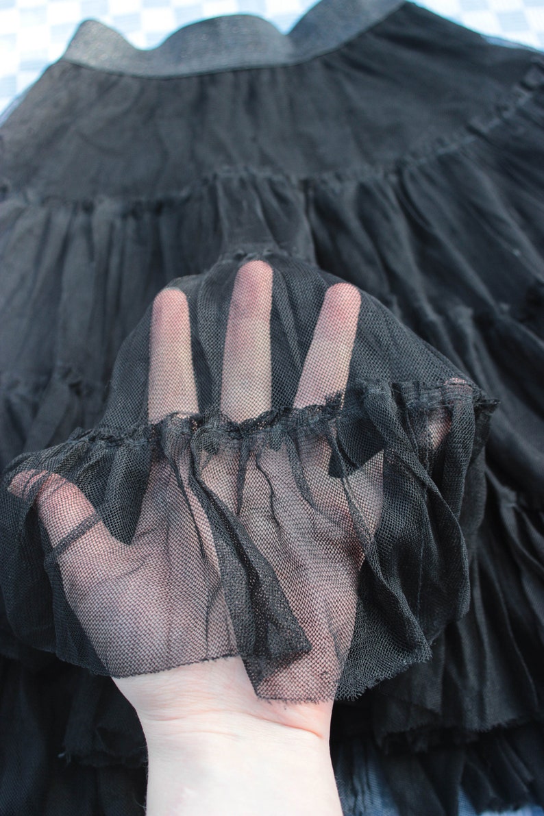 elastic waist Jean Paul Gaultier mesh XS designer vintage Vintage Junior Gaultier tutu skirt black mesh skirt note - tulle has some holes