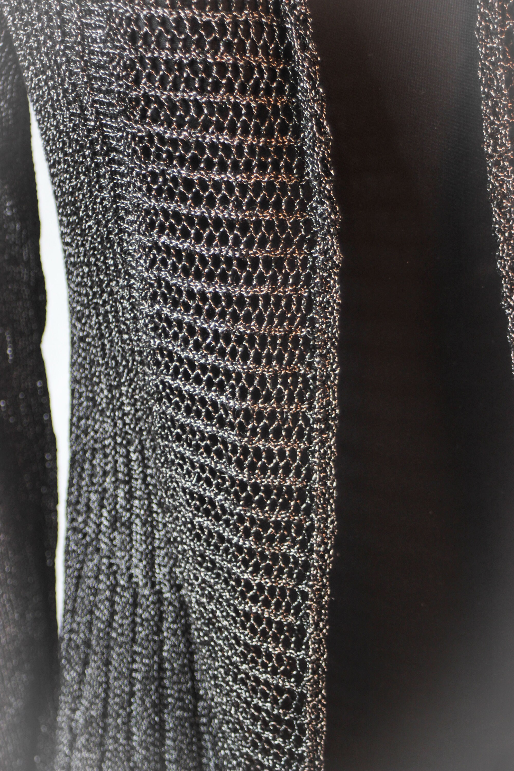 Y2k black netted cardigan metallic mesh top waterfall cardigan | Etsy
