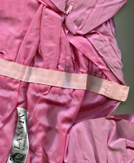 Vintage Lanvin dress in pink silk taffeta - image 2