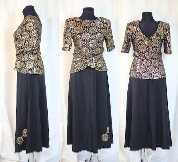 formal black and gold outfits