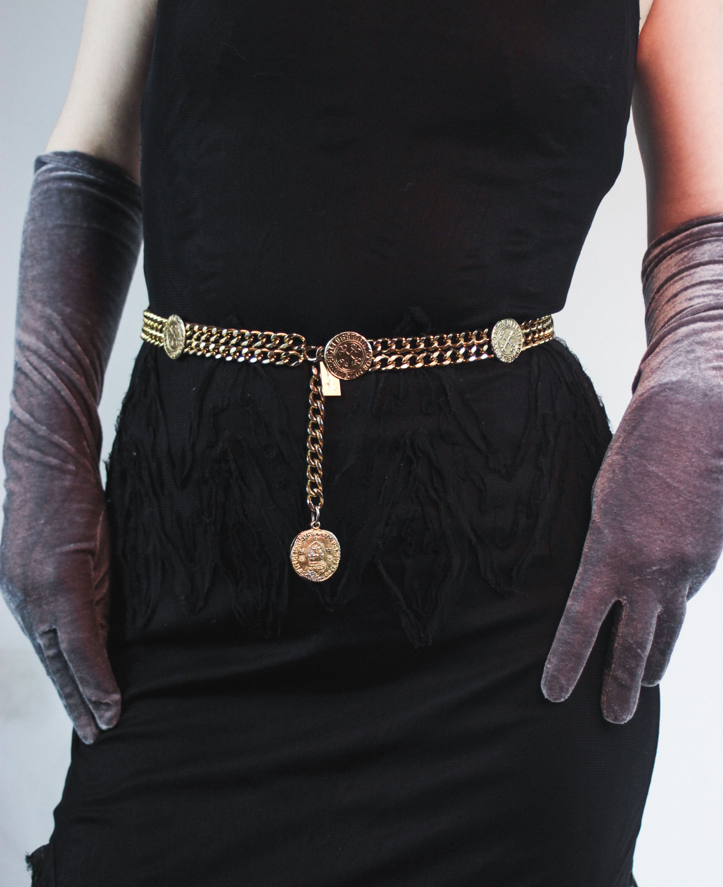 Vintage YSL Gold Chain Belt Coin Belt Etruscan Revival Etsy