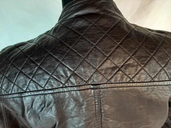 Y2k brown leather jacket zip up - Gem