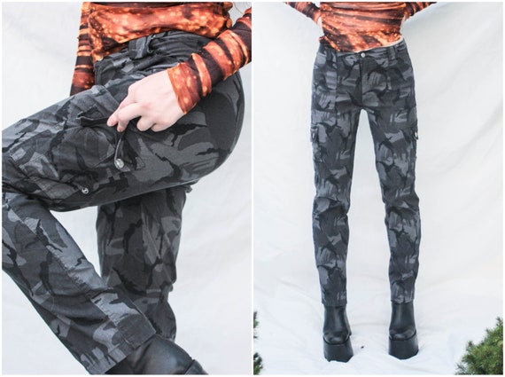 Jeans & Trousers | Military Print Cargo Jeans | Freeup