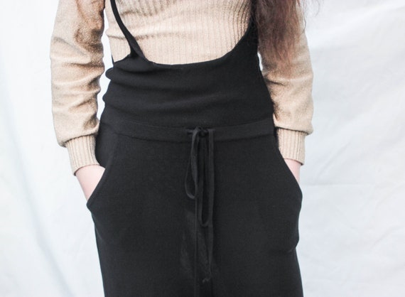 SONIA RYKIEL knit jumpsuit  black palazzo cotton … - image 8