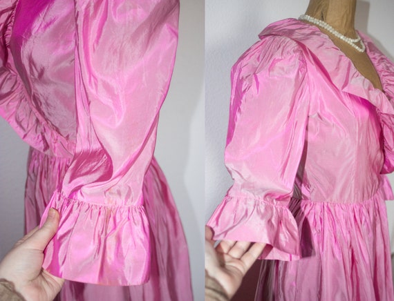 Vintage Lanvin dress in pink silk taffeta - image 7
