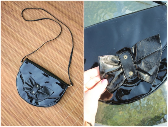 Small black deals patent bag