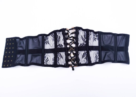 Agent Provocateur Essie Black Waspie Size 2 corset
