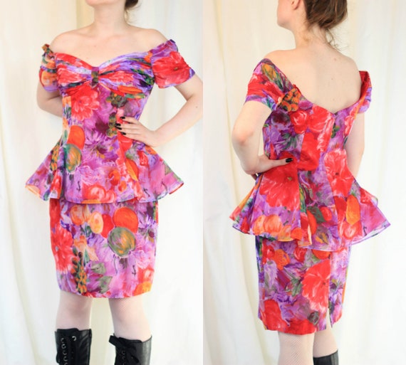 80s peplum dress