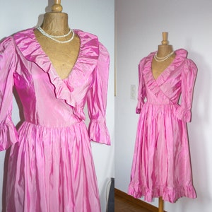 Vintage Lanvin dress in pink silk taffeta