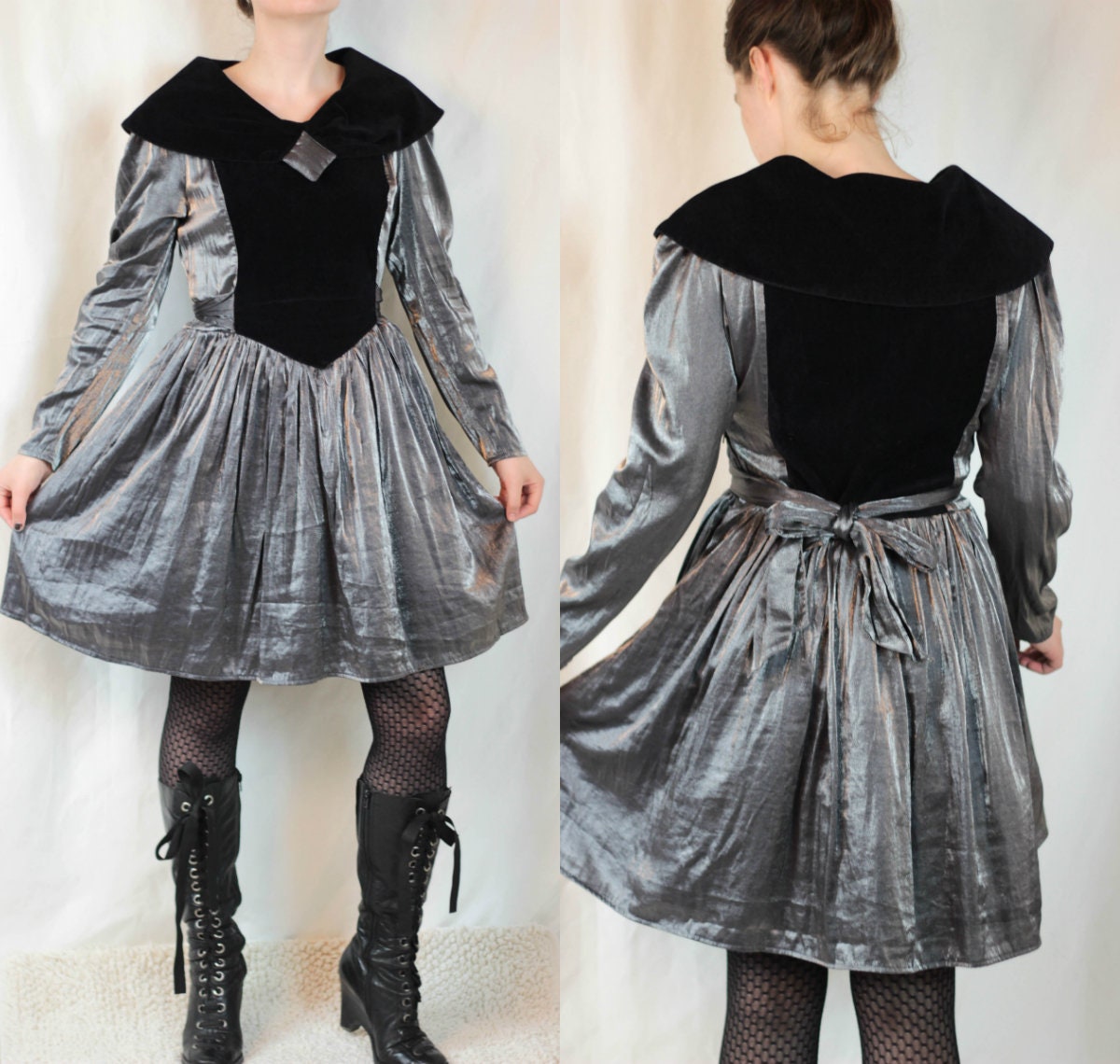 80s Silver Princess Dress Goth Princess Dress Fairy Tale Dress - Etsy