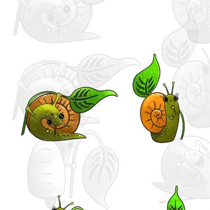 Original Snail Instant Download for Wall Decor or Gift ideas Snail in the Wild Artwork Art Snail Digital Print Snail Drawing Clipart Design