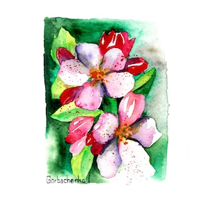Original Watercolor Design Flowers for Gift Idea Floral Decor Wall Abstract Watercolor for Home Decor