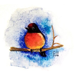 Original Watercolor Bird Painting for Wall Decor