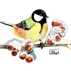 Bird art for Decor Walls Watercolor Original Painting Watercolor Bird House Art Decor Artwork by Ira Gorbachenko