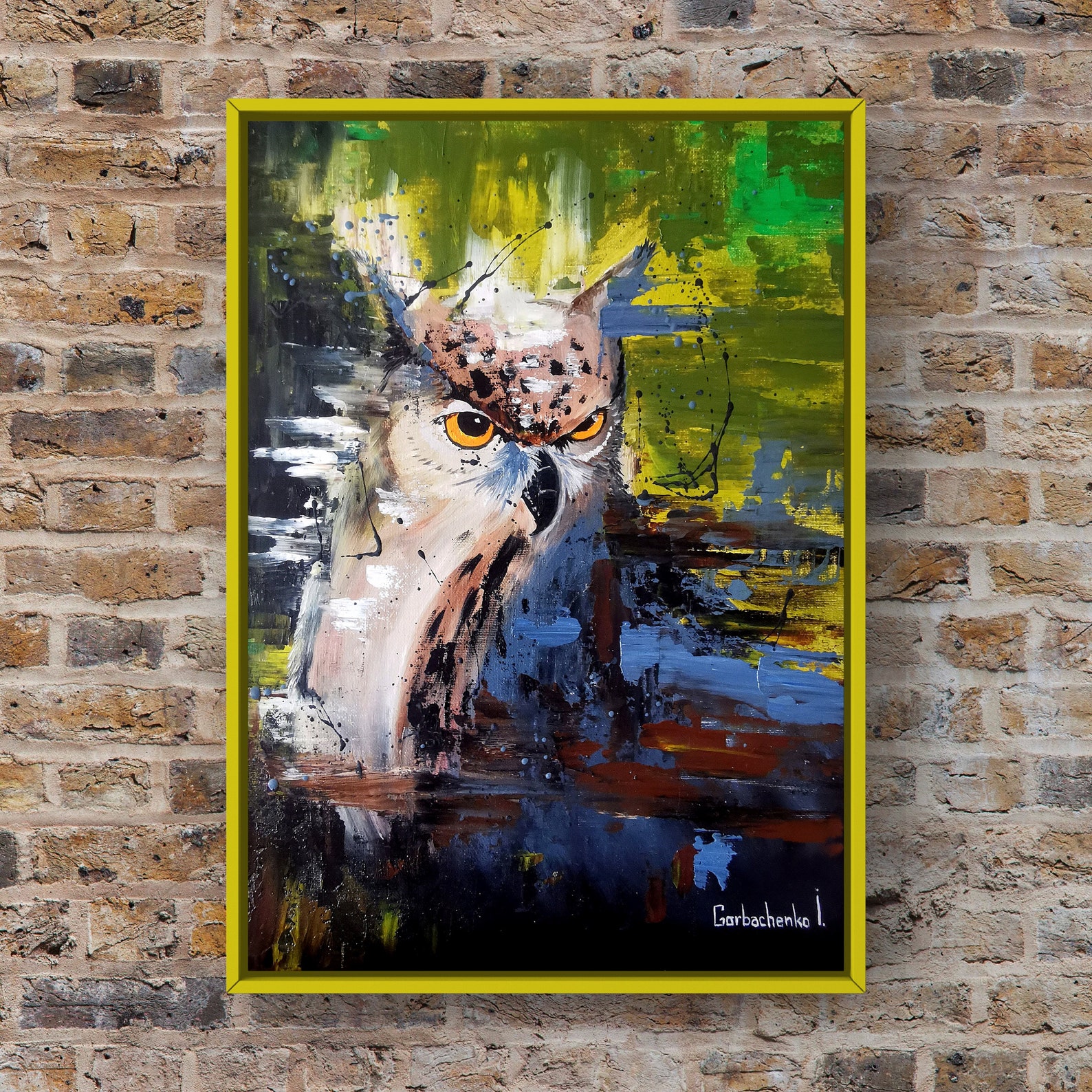 Original Ölgemälde Eule Kunstwerk für Geschenkidee Original Ölgemälde Eule Kunstwerk für Geschenkidee