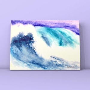 Original Ocean Watercolor Blue Sea Watercolor Beach House Gift Beach Cottage Decor Beach lover Gift Original landscape Painting