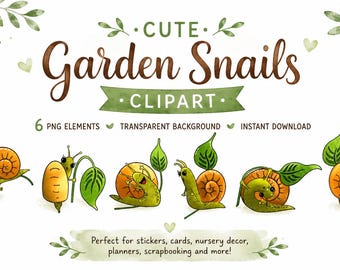 Snail Art Print: Wild Snail Clipart Design (Digital Download)