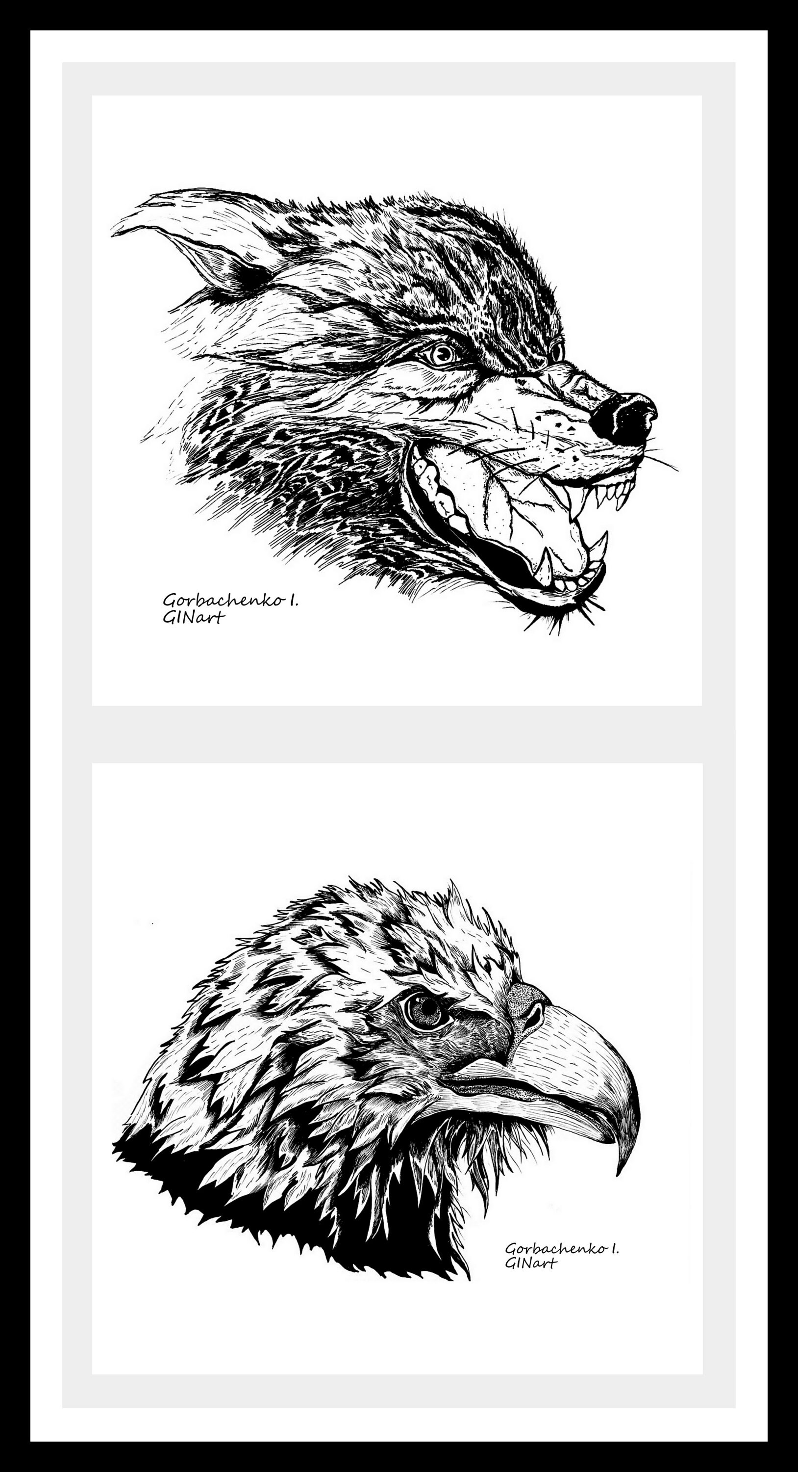 Wolf White and Black Digital Picture for Print Wolf Wall Art Etsy