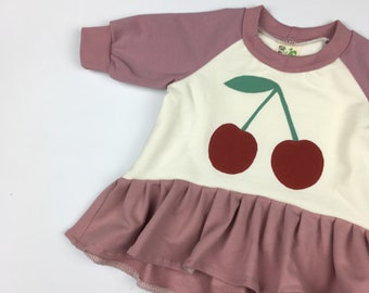 Organic baby Kleid | handmade baby clothes | Dress | cherry | Kirsch