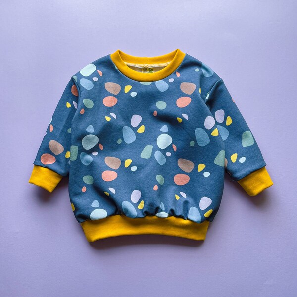 Bunte Baby Pulli, cozy baby pull, organic baby clothes, Blue baby Pulli, handmade baby Pulli, bunte kinder pulli