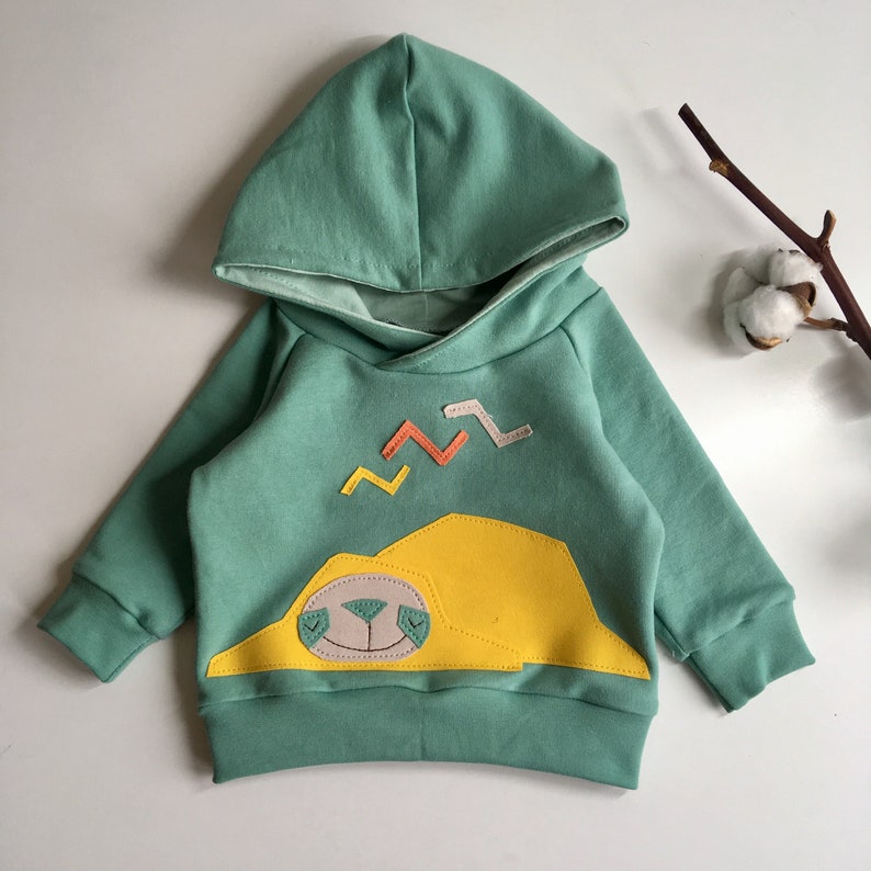 baby hoodie baby clothes baby pants Organic baby outfit organic baby clothes PEREZITO sloth handmade baby clothes