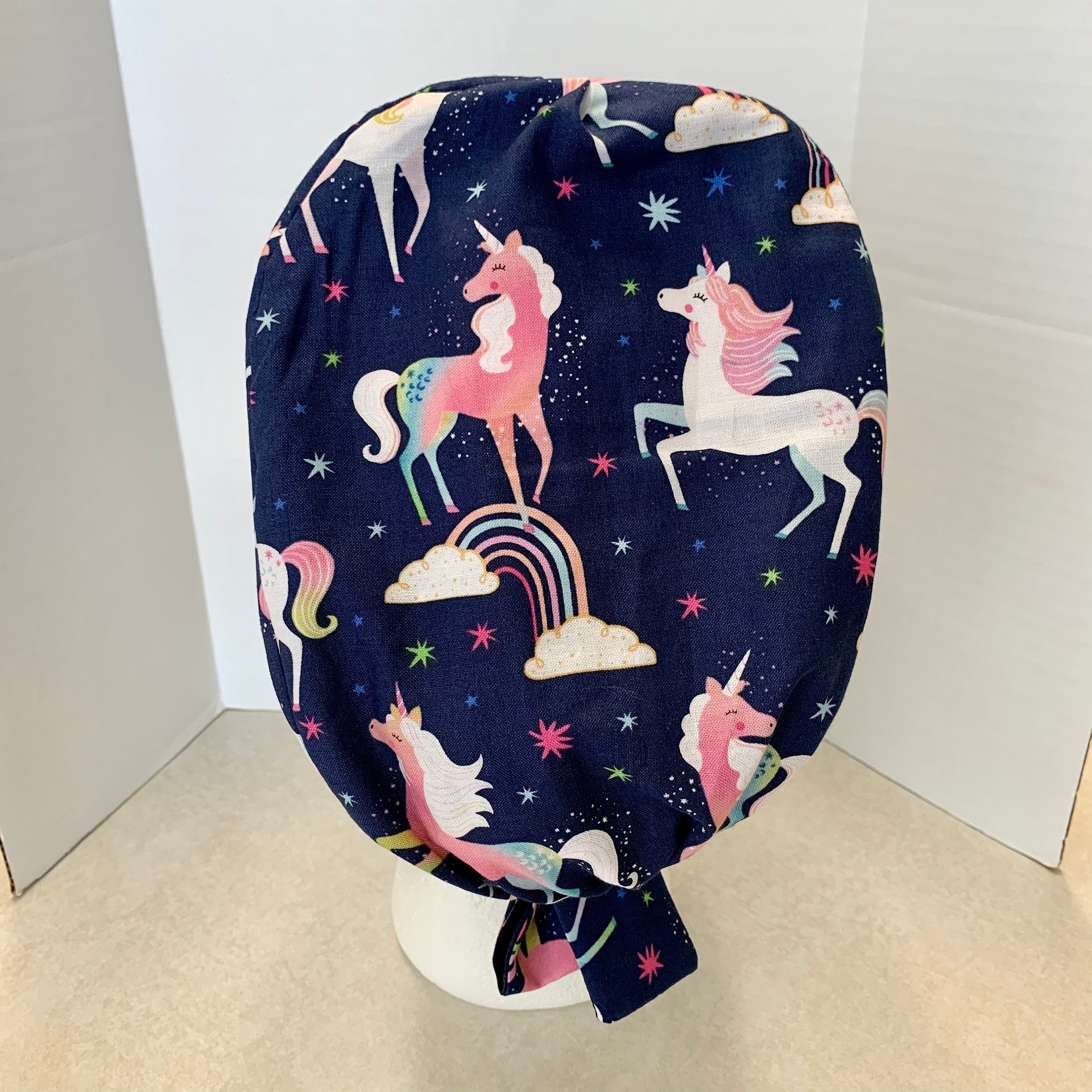 Rainbow Unicorns / Navy Bluescrub Cap Unicorns Scrub Hat Etsy