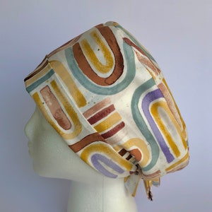 Rainbow Watercolors Scrub Cap, Scrub Hat, Scrub Cap for Women, Scrub Hat for Women, Pixie Scrub Hat