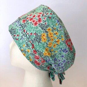 Spring Flowers  Scrub Cap, Scrub Hat, Scrub Cap for Women, Scrub Hat for Women, Pixie Scrub Hat