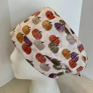 Pumpkins Scrub Cap, Pumpkins Scrub Hat, Scrub Cap for Women, Scrub Hat for Women, Pixie Scrub Hat