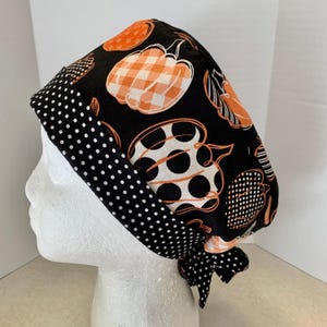 Pumpkins Scrub Cap, Pumpkins Scrub Hat, Scrub Cap for Women, Scrub Hat for Women, Pixie Scrub Hat