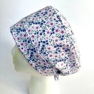 Spring Flowers Scrub Cap, Spring Flowers Scrub Hat, Scrub Cap for Women, Scrub Hat for Women, Pixie Scrub Hat, Pixie scrub Cap