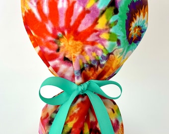 Tie dye Scrub Cap, Tie Dye Scrub Hat, Scrub Cap for Women, Scrub Hat for Women, Ponytail Scrub Hat, Ponytail Scrub Cap