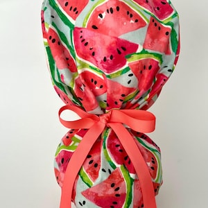 Watermelon Scrub Cap, Watermelon Scrub Hat, Scrub Cap for Women, Scrub Hat for Women, Ponytail Scrub Hat
