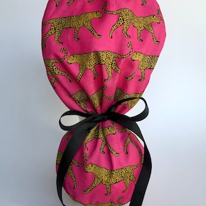 Leopards Ponytail Scrub Cap, Leopards Ponytail Scrub Hat, Scrub Cap for Women, Scrub Hat for Women,