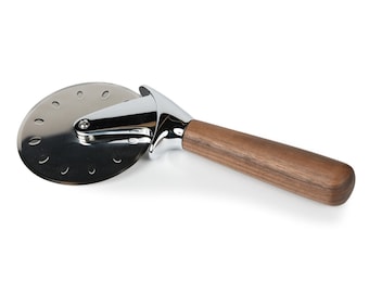 Black walnut pizza cutter