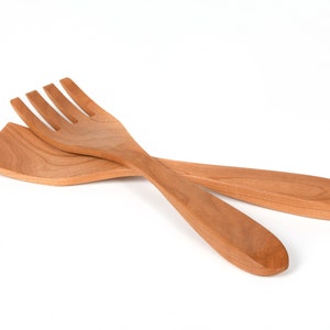 Cherry Wood Salad Server Set (2 piece) approx 12&quot;